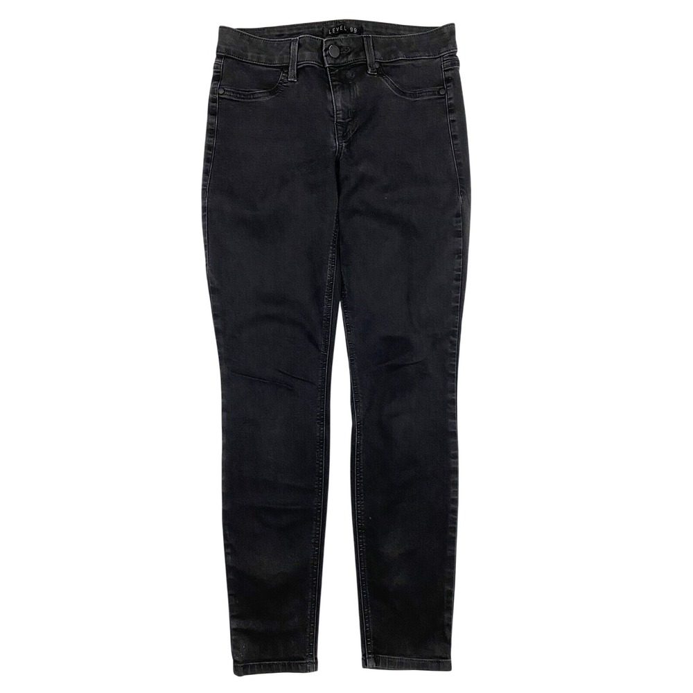 Level 99 Mid Rise Stretch Skinny Jegging Jeans Womens 27 Black - Picture 1 of 6